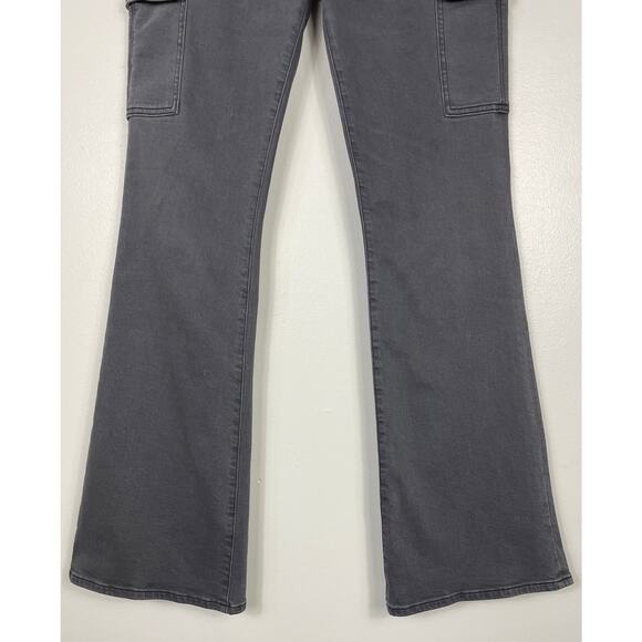 Daze Go Getter Cargo Jeans Roadtrip Grey Size 27 High Rise Flare Y2K Streetwear - Picture 6 of 15